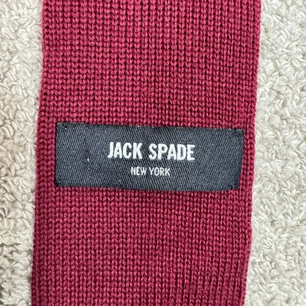 Jack Spade New York Mens Knit Tie Burgundy 100% Wool Made in Italy Square End